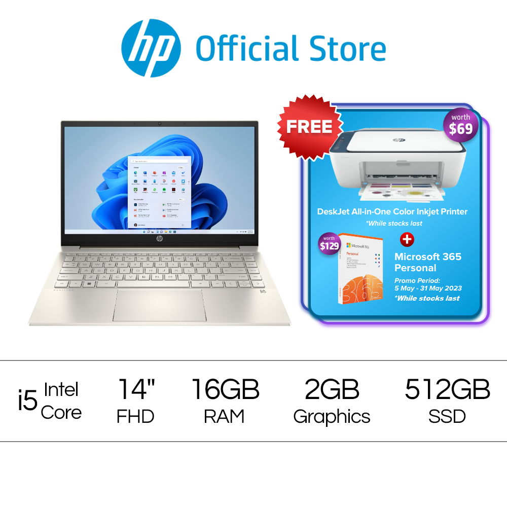 Pavilion Laptop 14-dv2008TX - 12th Gen Intel Core i5-1235U - NVIDIA GeForce MX550 - 16GB RAM - 512GB SSD - 14 - FHD - Win 11 - 1 Year Onsite Warranty - McAfee LiveSafe