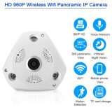 EKLEVA 360 Panoramic Fisheye Infrared Wireless IP Camera Two Way Audio WiFi 1.3 Megapixel HD Fish-eye Lens Wide Angle Night Vision VR CCTV Home Security Surveillance Cameras - intl