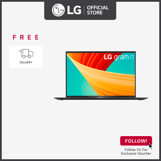 LG 17Z90R 17.0" gram laptop with 13th Gen Intel® Core™ i7 Processor, 16GB RAM / 1TB SSD + Free Delivery + Free Cleaning Kit Set* Worth $24.90