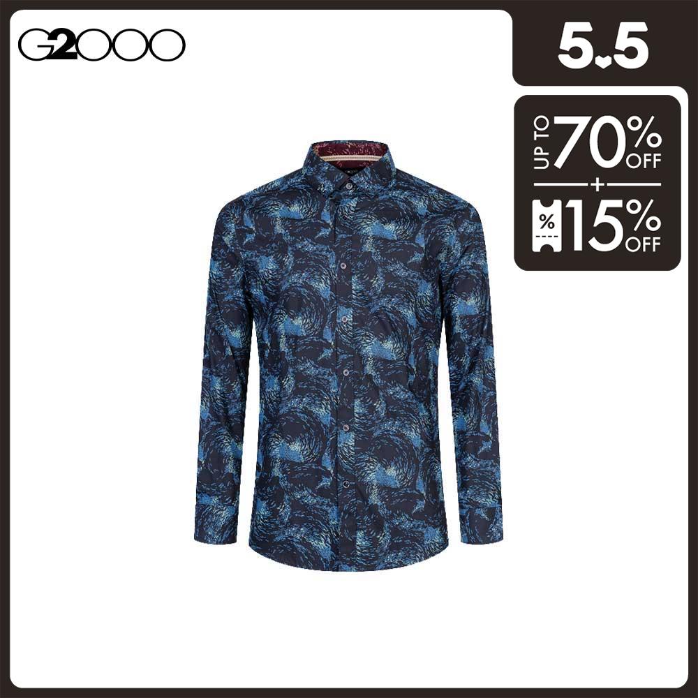 G2000 Men Poplin Print Shirt