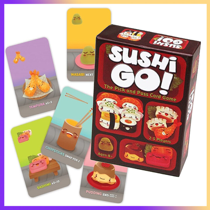 Sushi Go! Foodie Can Not Lose Card Game | 2-5 Player Funny Puzzle Game | Family Board Game | Parent-child Party Strategy Toys for Boys Girls | English&Chinese Manual